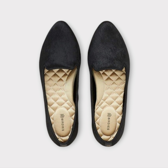 Birdies The Starling Black Calf Hair Loafer Flats - Picture 1 of 9